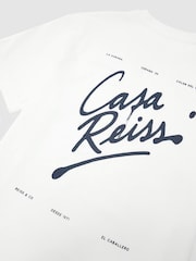 Reiss White Casa Cotton Logo Short-Sleeve Relaxed T-Shirt - Image 6 of 6