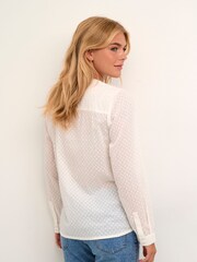 Kaffe 100% Cotton Round Neck White Shirt - Image 2 of 6