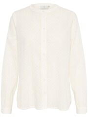 Kaffe 100% Cotton Round Neck White Shirt - Image 5 of 6