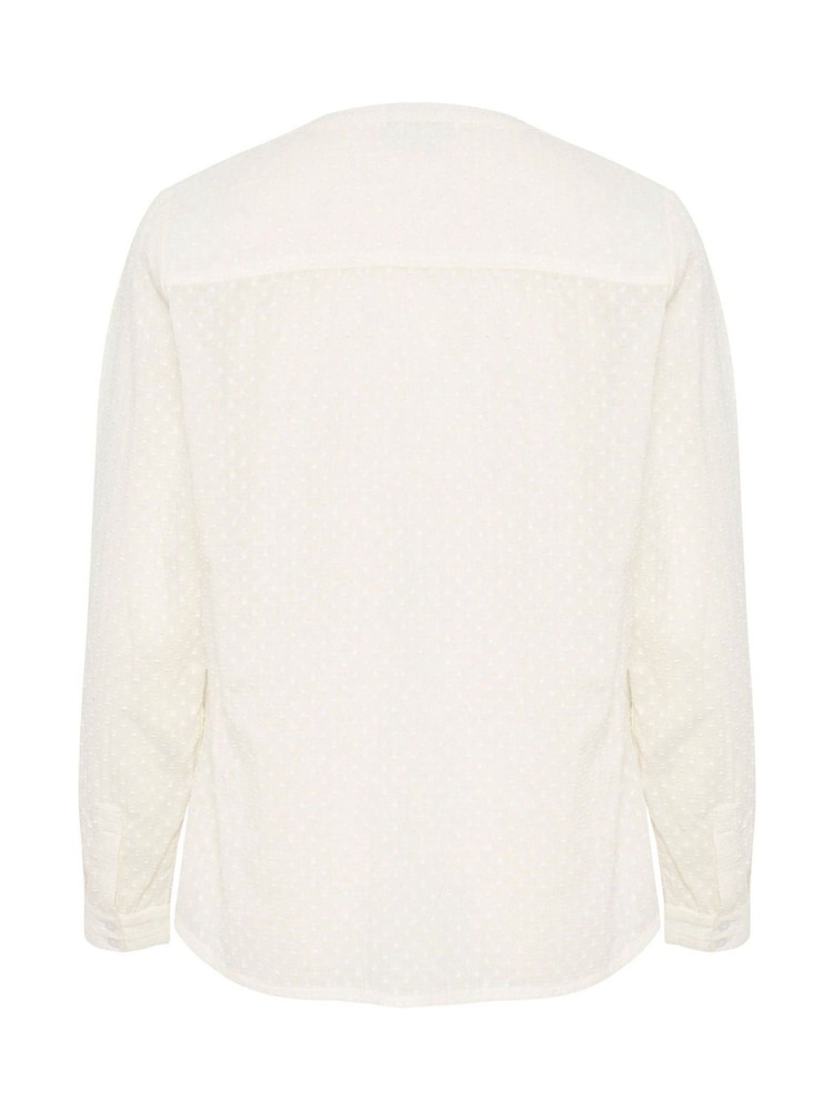 Kaffe 100% Cotton Round Neck White Shirt - Image 6 of 6