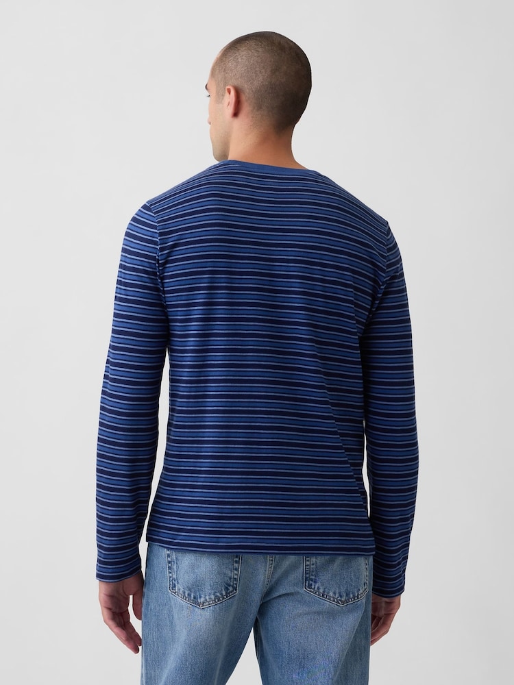 Bande bleue - Gap Everyday Soft Relaxed Stripe Long Sleeve T-Shirt - Image 2 de 4