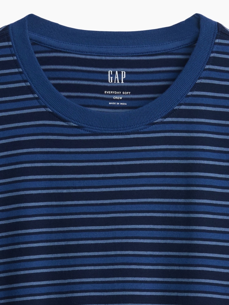 Bande bleue - Gap Everyday Soft Relaxed Stripe Long Sleeve T-Shirt - Image 4 de 4