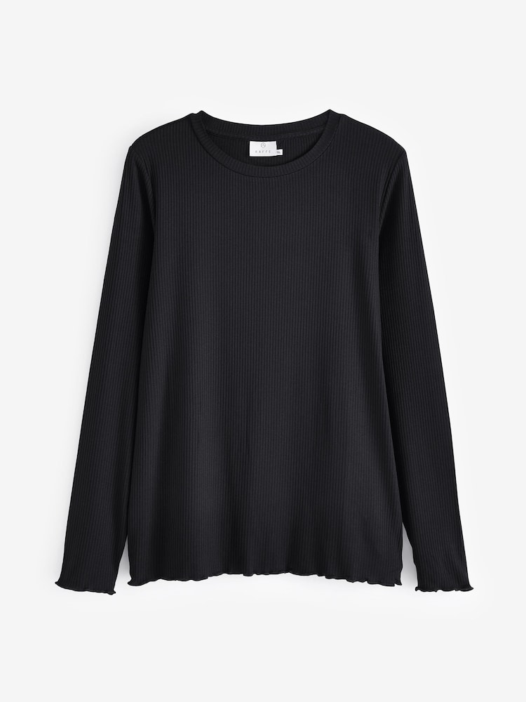 Kaffe Drew Long Sleeve Rib Knit T-Shirt - Image 1 of 1