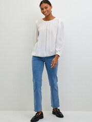 Kaffe Wilma Long Sleeve White Blouse - Image 3 of 7