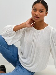 Kaffe Wilma Long Sleeve White Blouse - Image 5 of 7