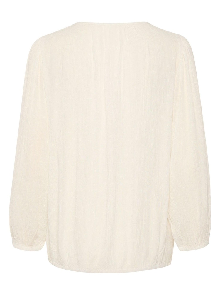 Kaffe Wilma Long Sleeve White Blouse - Image 7 of 7