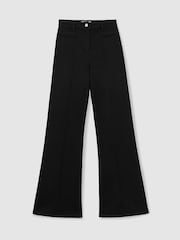 Reiss Black Claude Pintuck-Detail Flared Jeans - Image 2 of 5