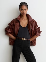 Reiss Black Claude Pintuck-Detail Flared Jeans - Image 3 of 5
