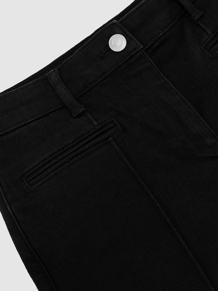 Reiss Black Claude Pintuck-Detail Flared Jeans - Image 5 of 5
