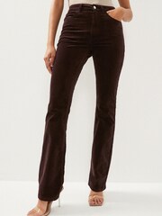 Chocolate Brown Velvet Bootcut Jeans - Image 1 of 3