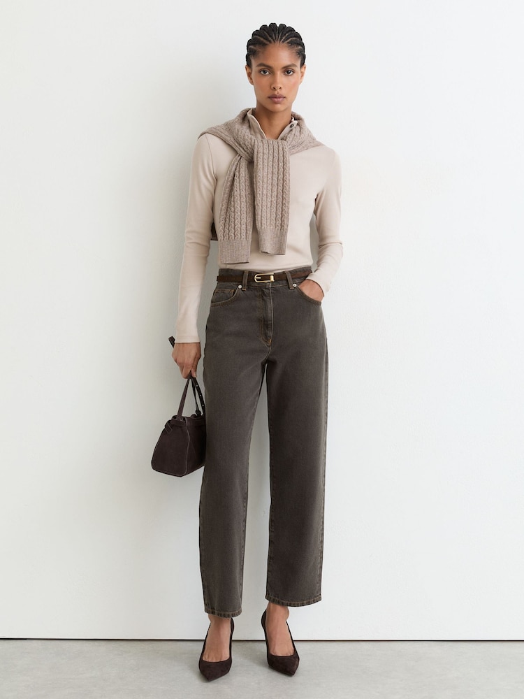 Champignonbrun - Reiss Selin jeans med lige bukseben - Billede 1 af 6 Champignonbrun - Reiss Selin jeans med lige bukseben - Billede 1 af 6
