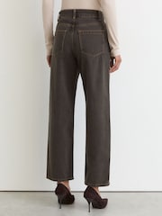 Champignonbrun - Reiss Selin jeans med lige bukseben - Billede 5 af 6