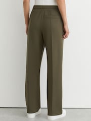 Reiss Khaki Green Jemma Premium Interlock Wide-Leg Joggers - Image 5 of 7