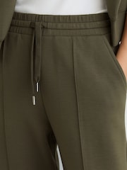 Reiss Khaki Green Jemma Premium Interlock Wide-Leg Joggers - Image 6 of 7