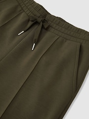 Reiss Khaki Green Jemma Premium Interlock Wide-Leg Joggers - Image 7 of 7