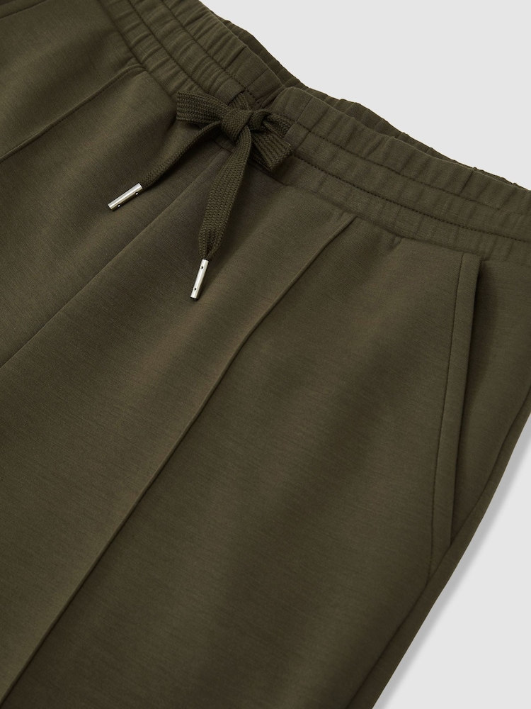 Reiss Khaki Green Jemma Premium Interlock Wide-Leg Joggers - Image 7 of 7 Reiss Khaki Green Jemma Premium Interlock Wide-Leg Joggers - Image 7 of 7