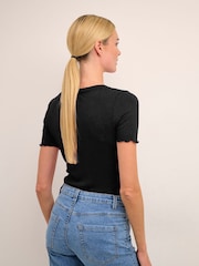 Kaffe Drew Rib Jersey T-Shirt - Image 2 of 6