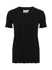 Kaffe Drew Rib Jersey T-Shirt - Image 5 of 6