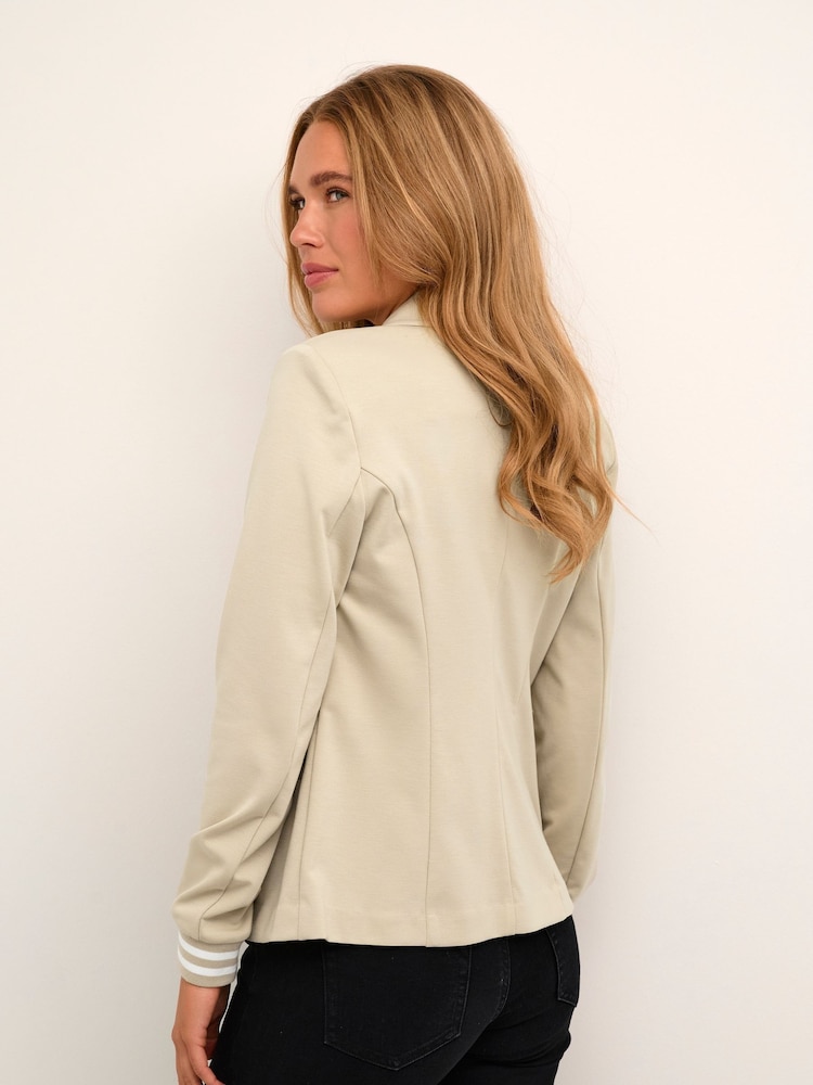 Kaffe Cream Kinnie Rib Knit Cuffs Blazer - Image 2 of 6