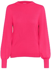 Kaffe Pink Lizza Round Neck Light Knit Pullover - Image 5 of 6