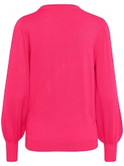 Kaffe Pink Lizza Round Neck Light Knit Pullover - Image 6 of 6
