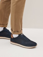 Navy Suede Trainers - Image 1 of 6