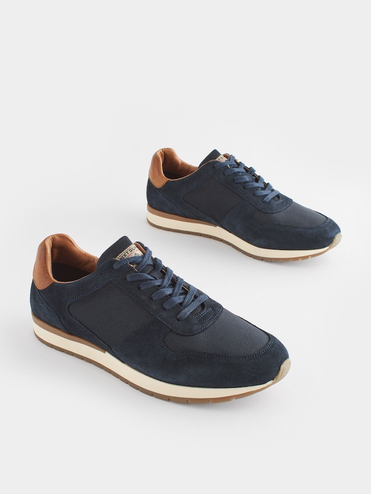 Navy Suede Trainers - Image 2 of 6