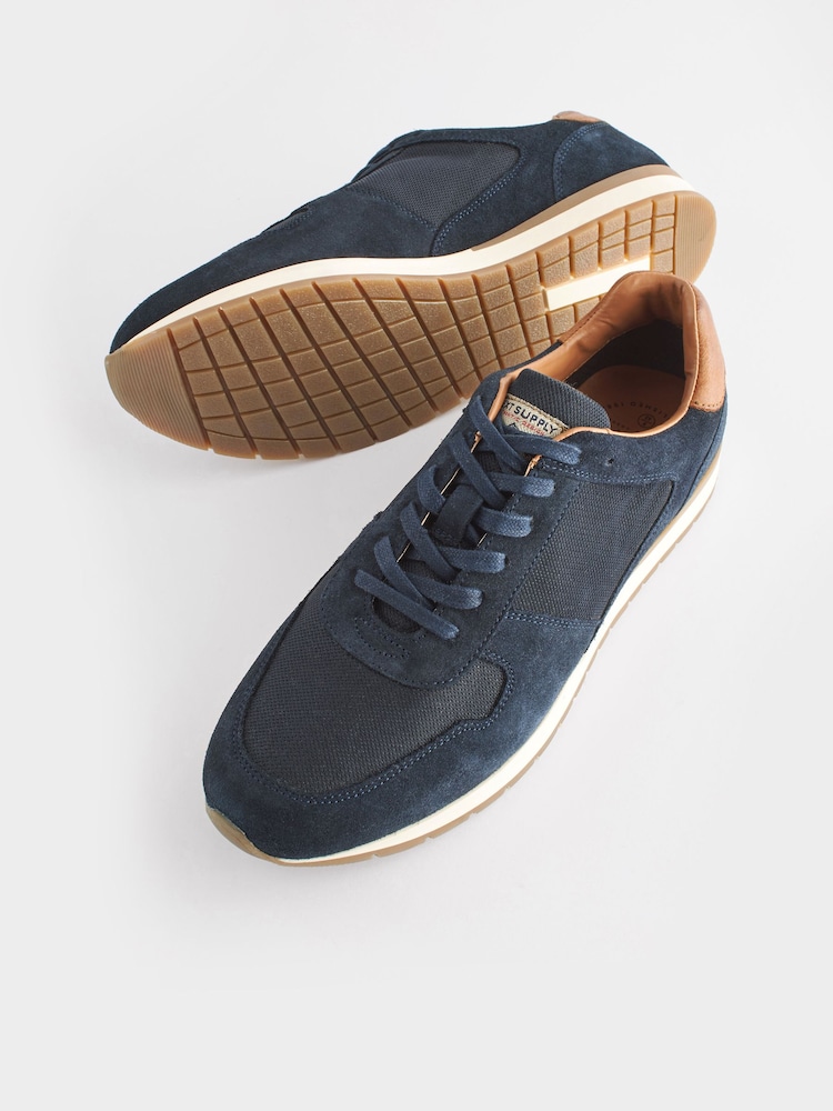 Navy Suede Trainers - Image 4 of 6