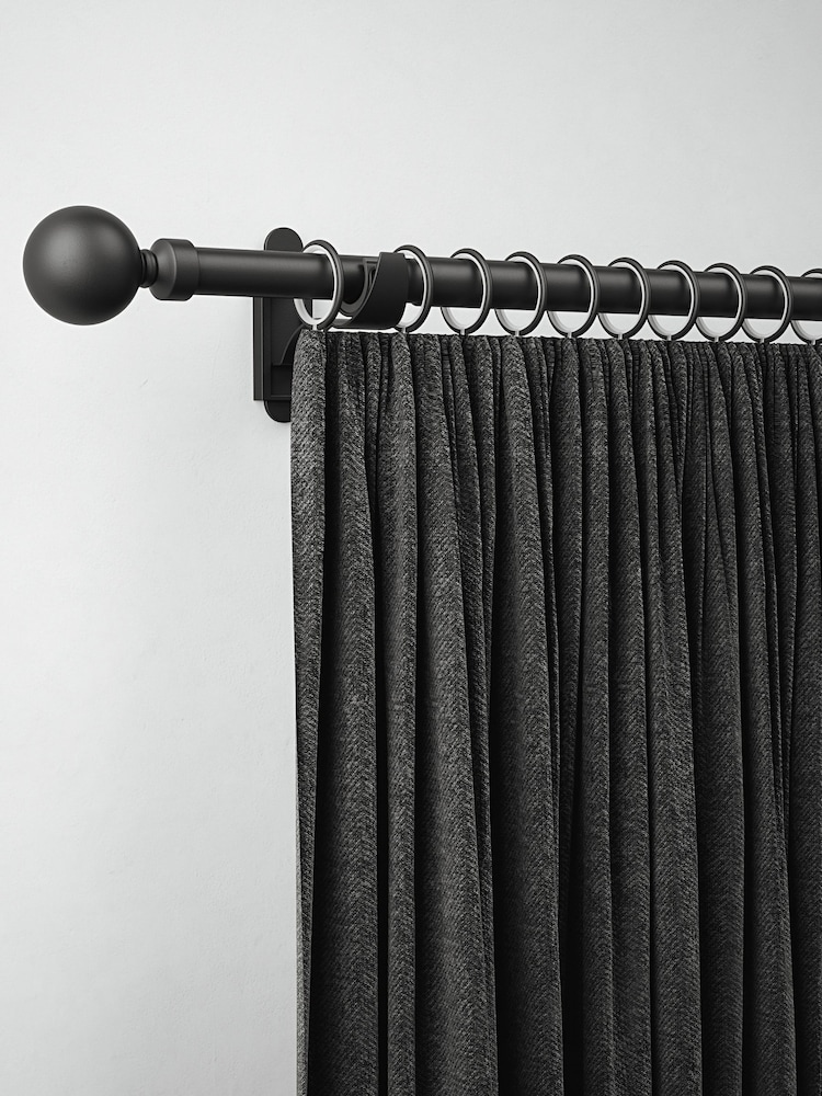 Black 10 Pack 28mm Diameter Metal Curtain Pole Rings - Image 1 of 4