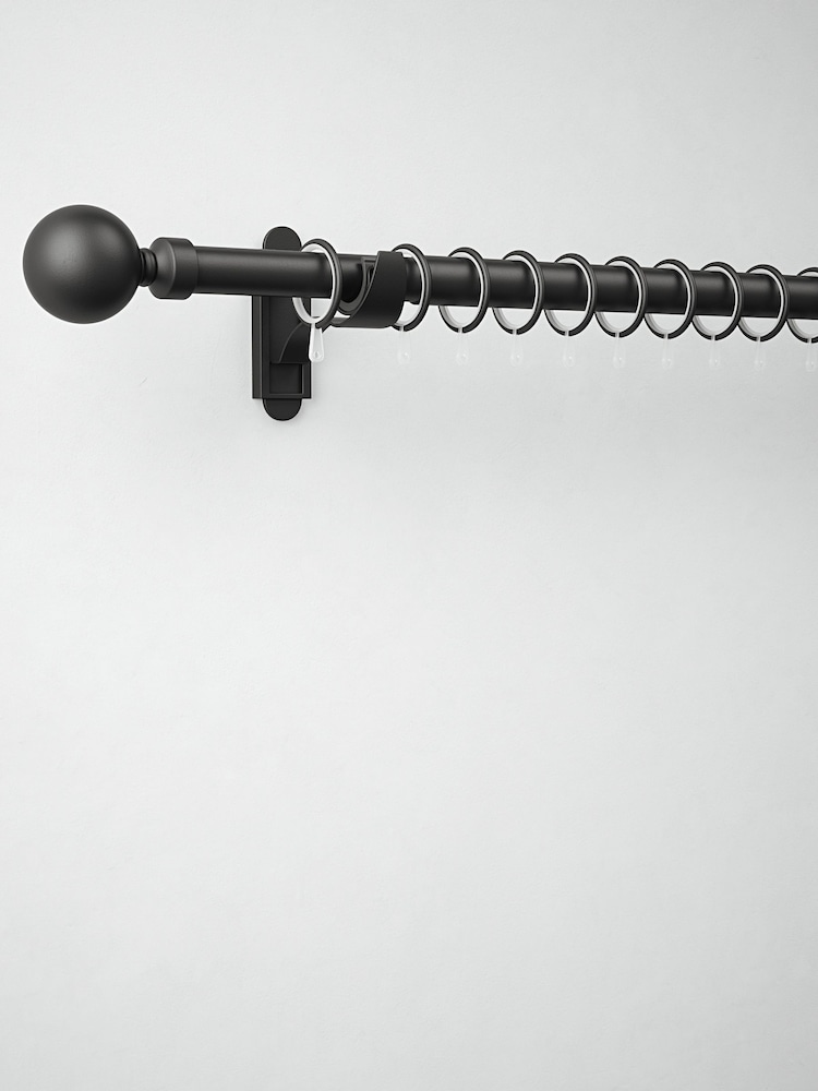 Black 10 Pack 28mm Diameter Metal Curtain Pole Rings - Image 2 of 4