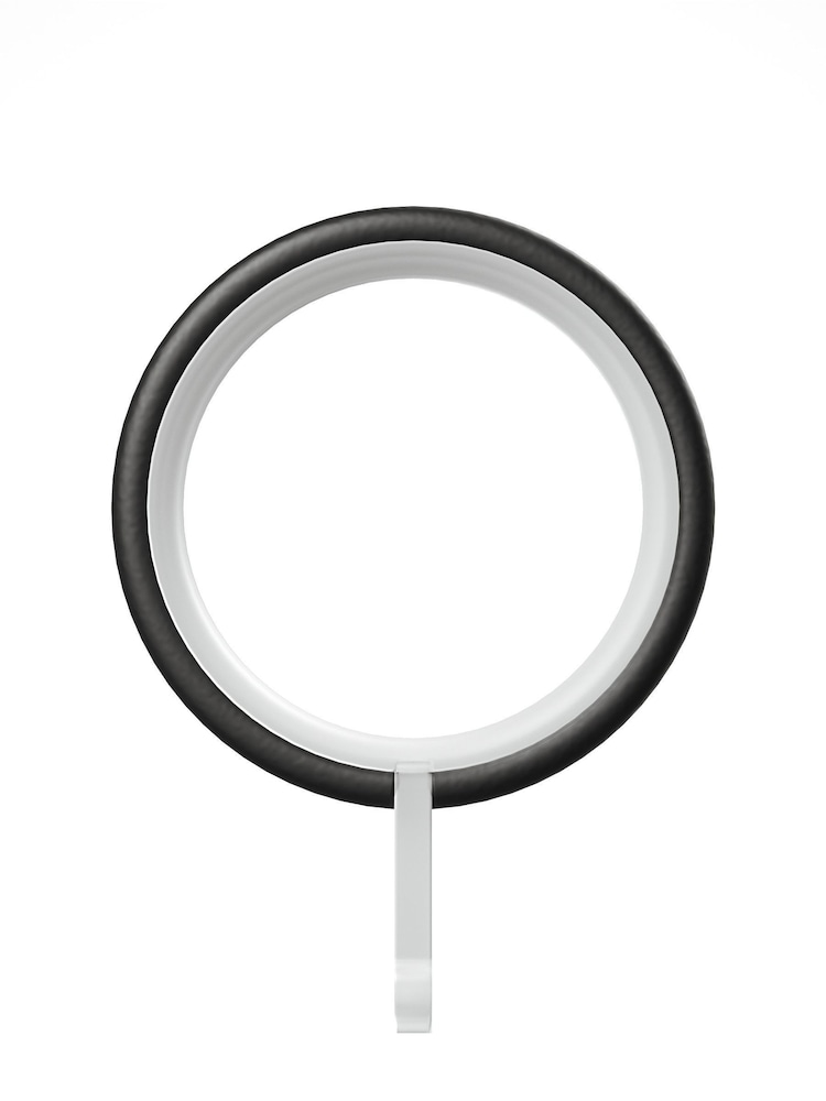 Black 10 Pack 28mm Diameter Metal Curtain Pole Rings - Image 4 of 4