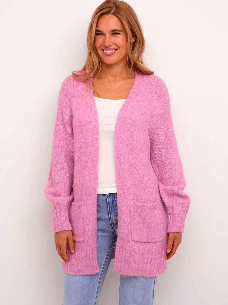 Kaffe Loose Fit Pink Alioma Cardigan - Image 1 of 6 Kaffe Loose Fit Pink Alioma Cardigan - Image 1 of 6