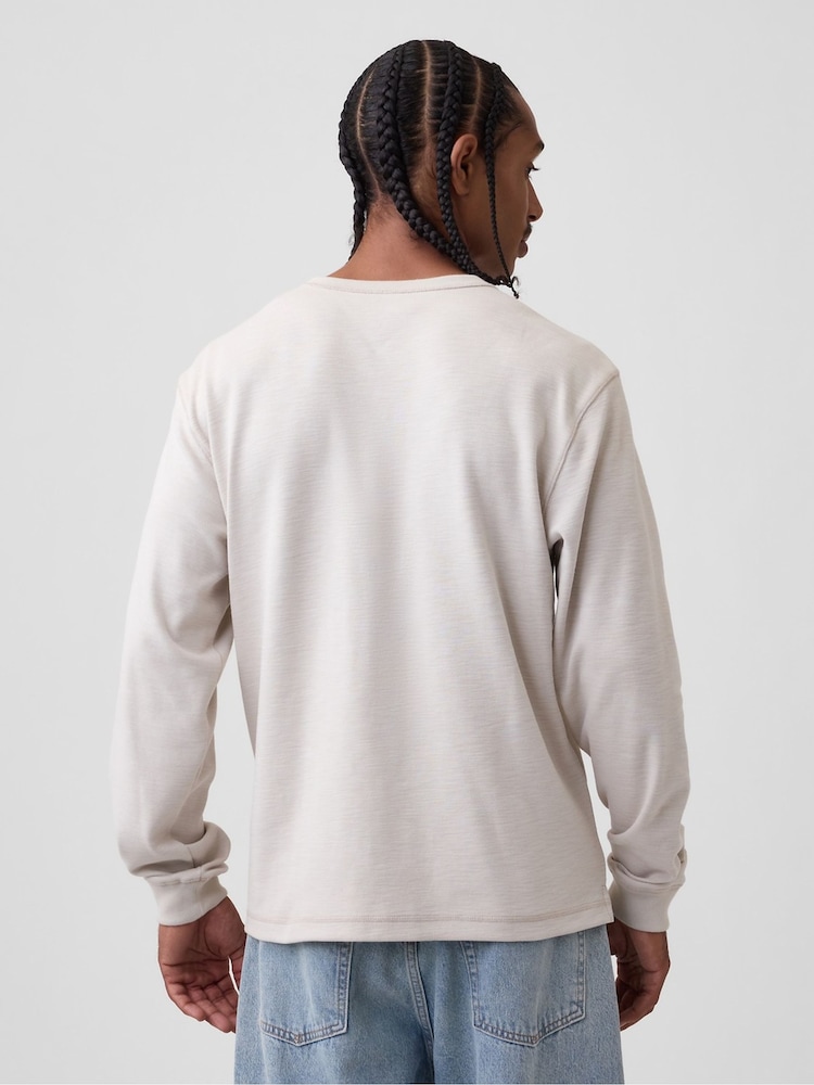 Μπεζ - Gap Relaxed Henley T-Shirt - Εικόνα 2 από 5