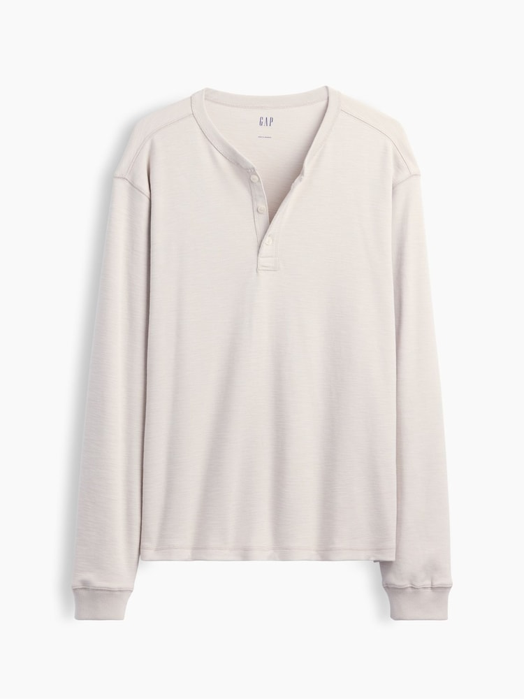 Μπεζ - Gap Relaxed Henley T-Shirt - Εικόνα 5 από 5