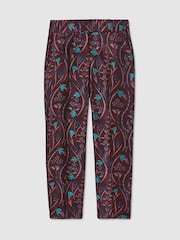 Reiss Purple Zayla Jacquard Tapered Trousers - Image 2 of 8