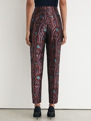Reiss Purple Zayla Jacquard Tapered Trousers - Image 5 of 8