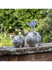 Gallery Home White Small Pig Planter - Image 3 of 13