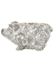 Gallery Home White Small Pig Planter - Image 6 of 13