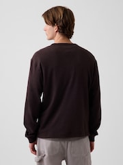 Καφετί - Gap Relaxed Henley T-Shirt - Εικόνα 3 από 5
