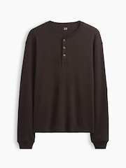 Καφετί - Gap Relaxed Henley T-Shirt - Εικόνα 5 από 5