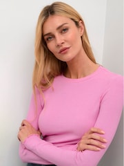 Kaffe Drew Long Sleeve Rib Knit T-Shirt - Image 4 of 6
