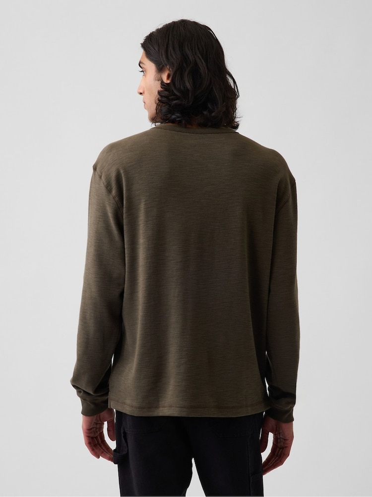 Λαδί - Gap Relaxed Henley T-Shirt - Εικόνα 2 από 5