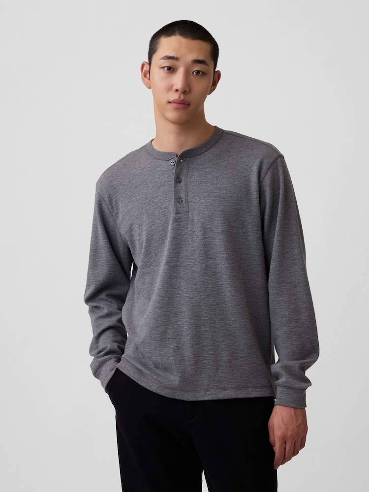 Γκρι - Gap Relaxed Henley T-Shirt - Εικόνα 1 από 4