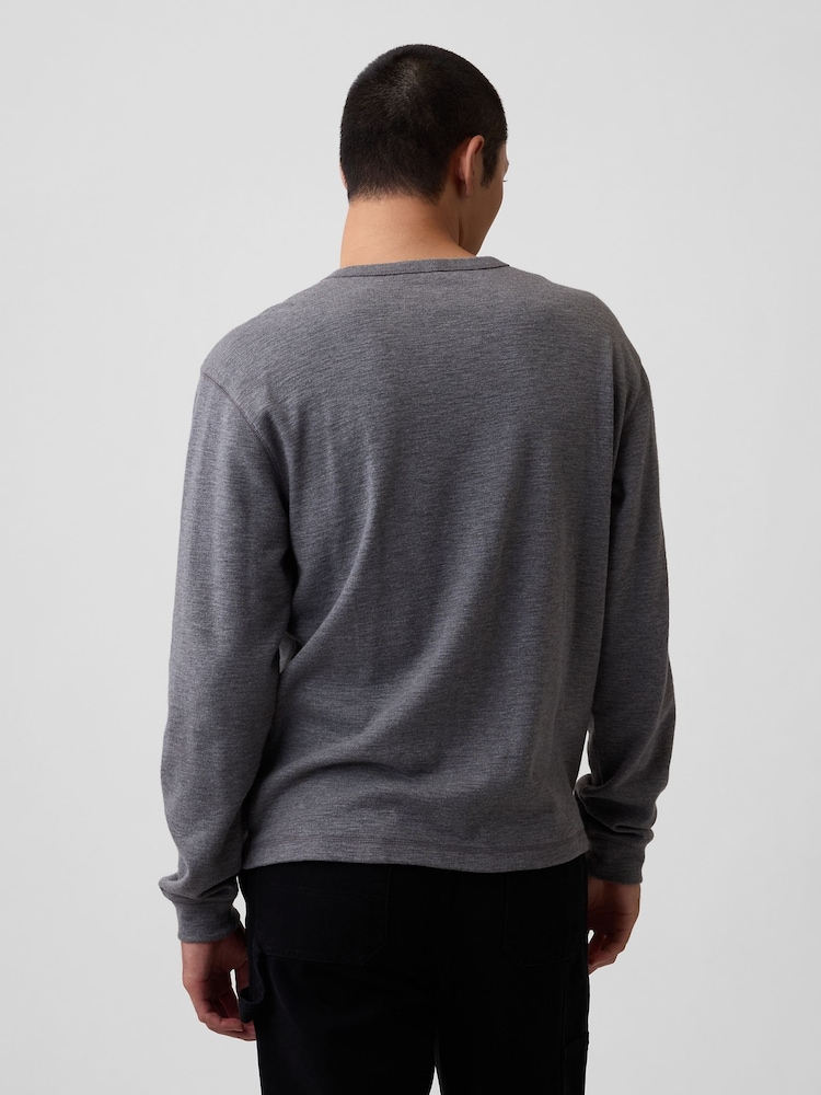Γκρι - Gap Relaxed Henley T-Shirt - Εικόνα 2 από 4