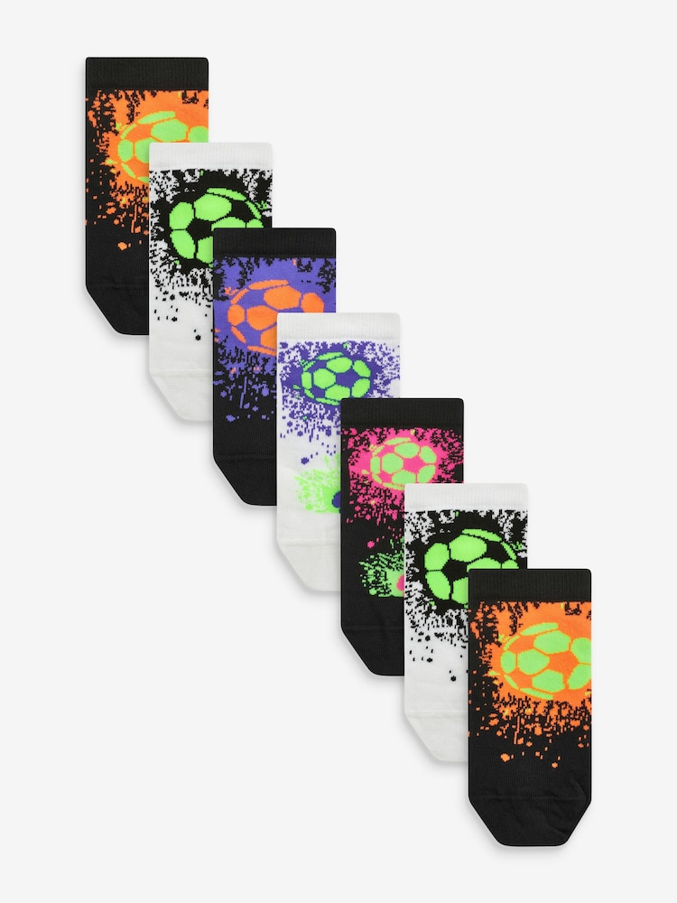Bright Football Cotton Rich Socks 7 Pack - Image 1 of 8