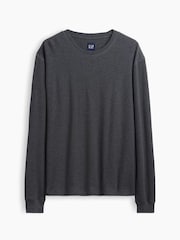 Gap Charcoal Grey Relaxed Waffle Knit Long Sleeve T-Shirt - Image 5 of 5