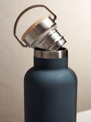 Blue Drinks Bottle with Bamboo Lid - Image 3 of 3