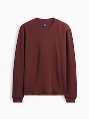 Rouge bordeaux - Gap Relaxed Waffle Knit Long Sleeve T-Shirt - Image 5 de 5