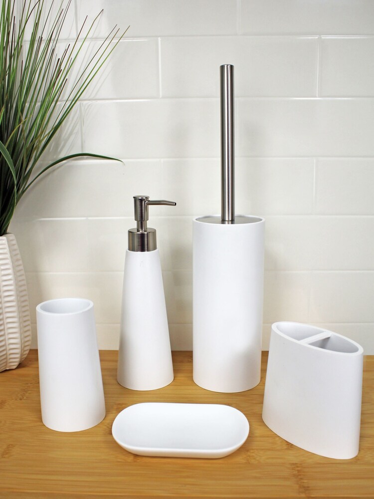 Showerdrape White Alto Set Of 5 Bathroom Accessories - Image 1 of 4 Showerdrape White Alto Set Of 5 Bathroom Accessories - Image 1 of 4