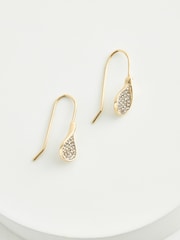 Gold Tone Sparkle Petal Drop Earrings - Image 1 of 2